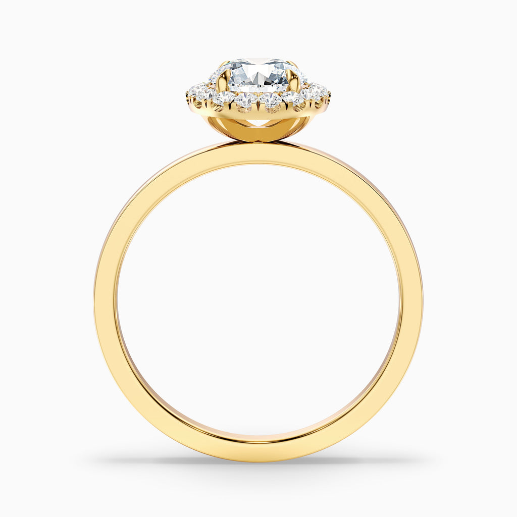 Cora 5.5 Carat Round Halo Moissanite Engagement Ring in 18k White Gold