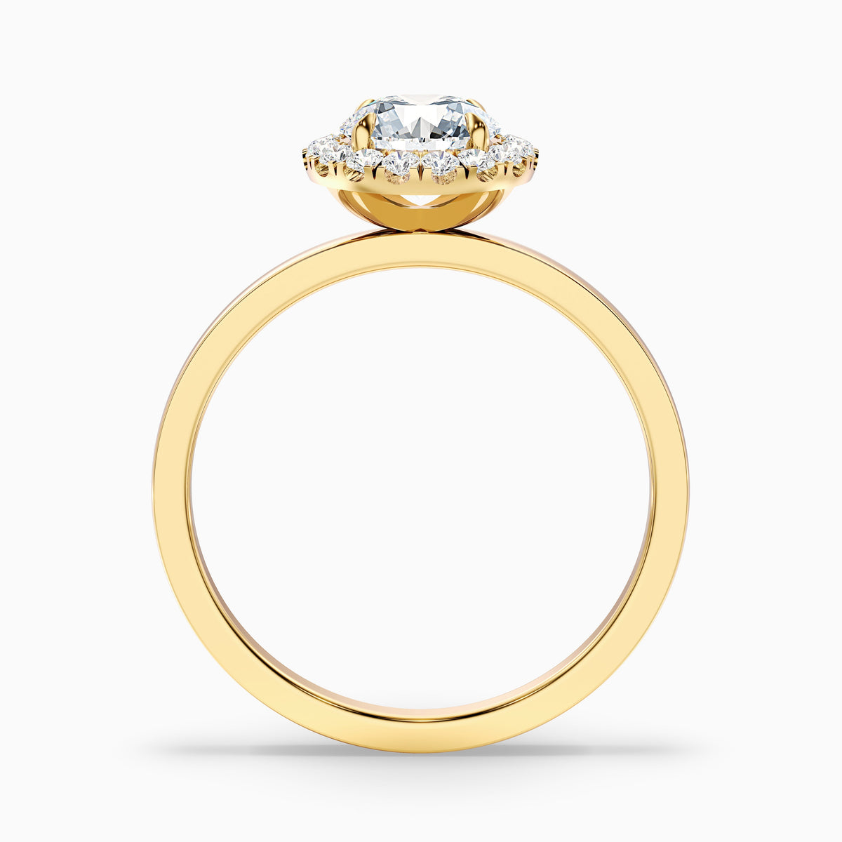 Cora 2 Carat Round Halo Moissanite Engagement Ring in 10k Yellow Gold