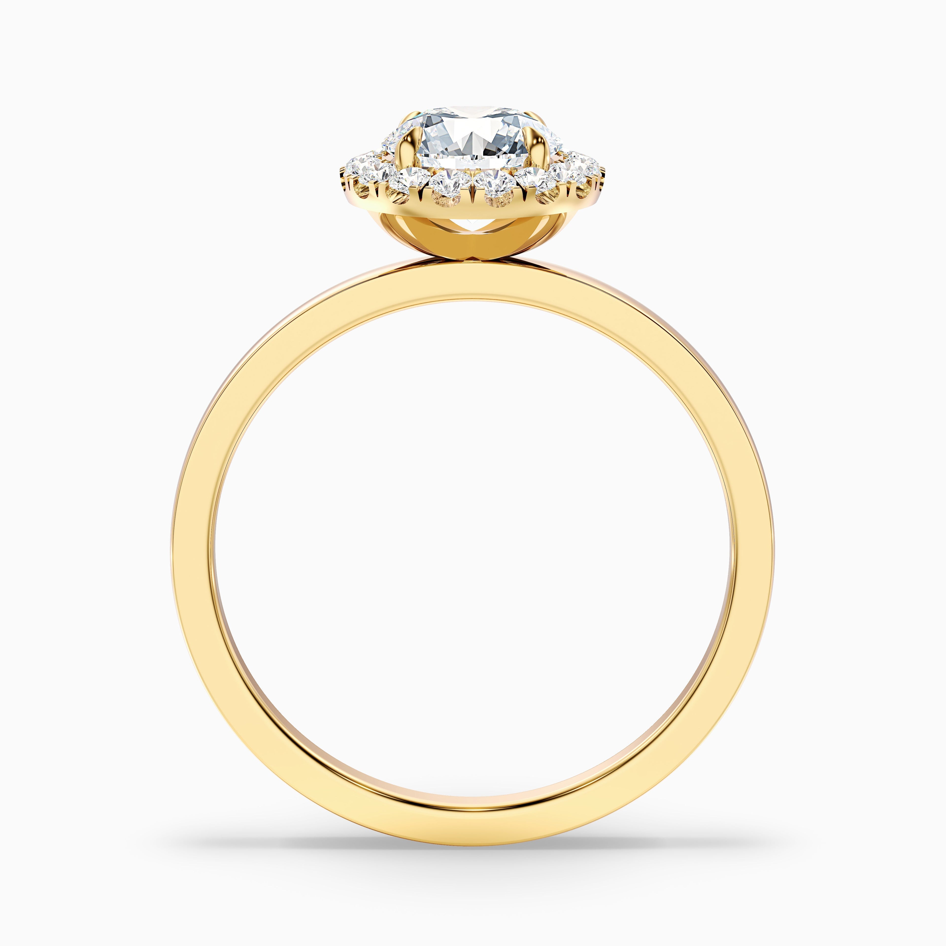 Cora 3 Carat Round Halo Moissanite Engagement Ring in 10k White Gold