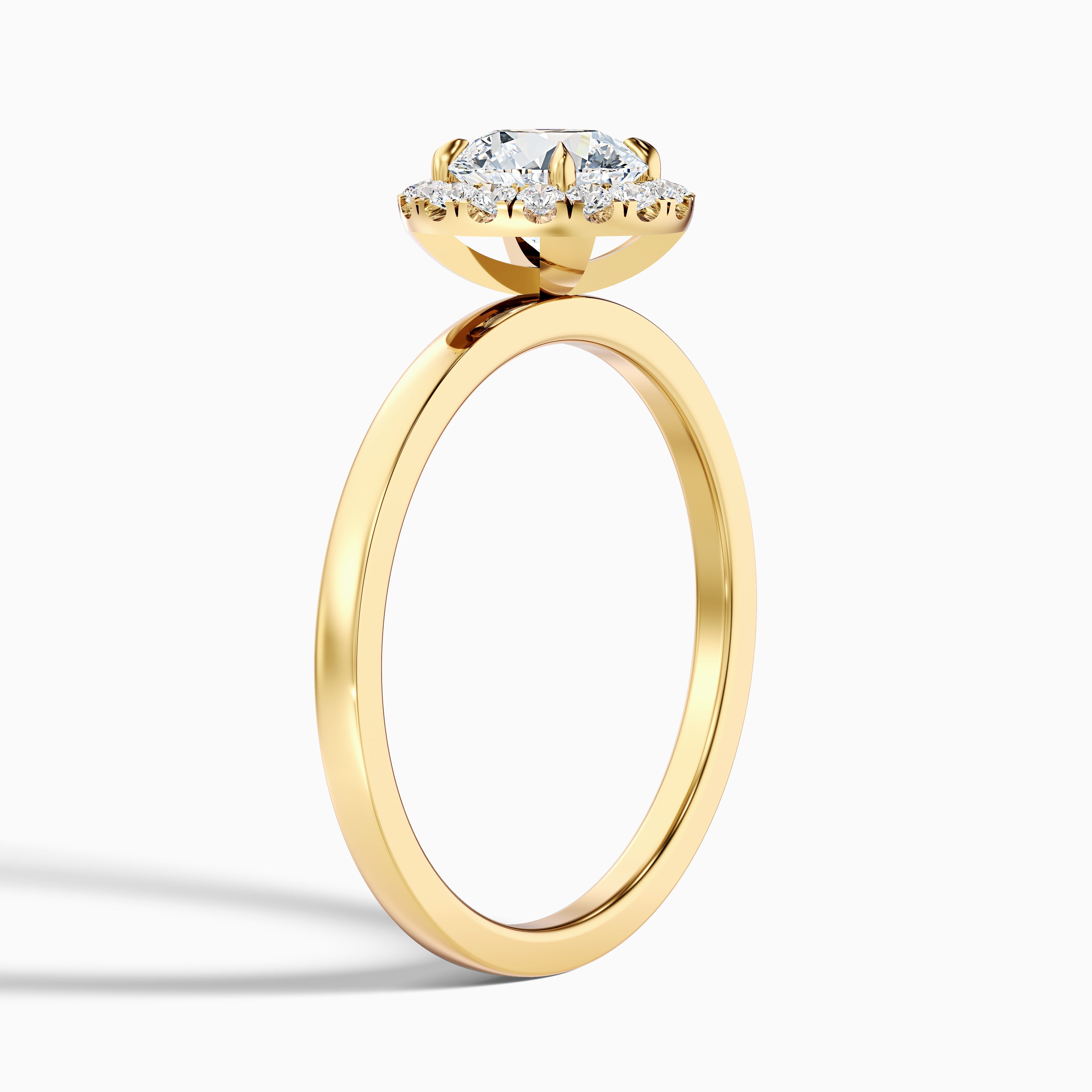 Cora 4.5 Carat Round Halo Moissanite Engagement Ring in Platinum
