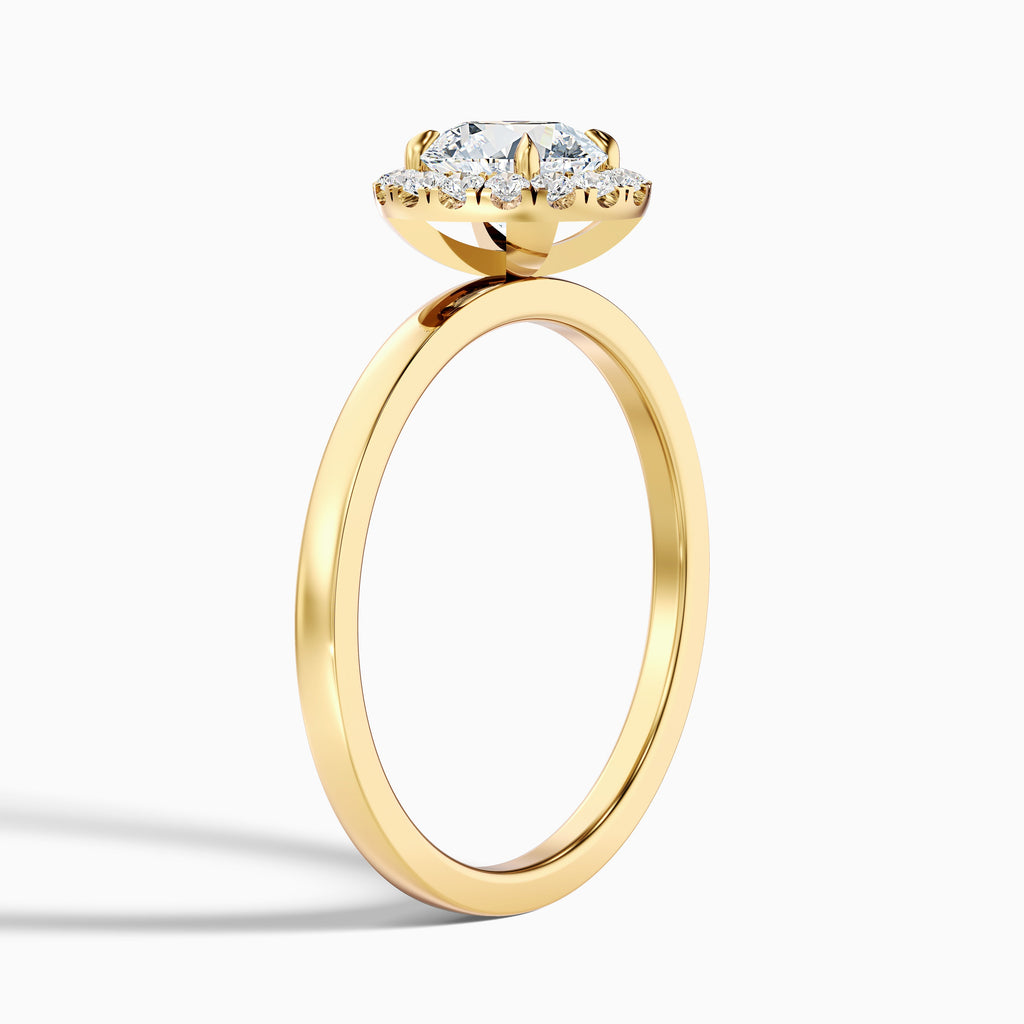Cora 4 Carat Round Halo Moissanite Engagement Ring in Platinum