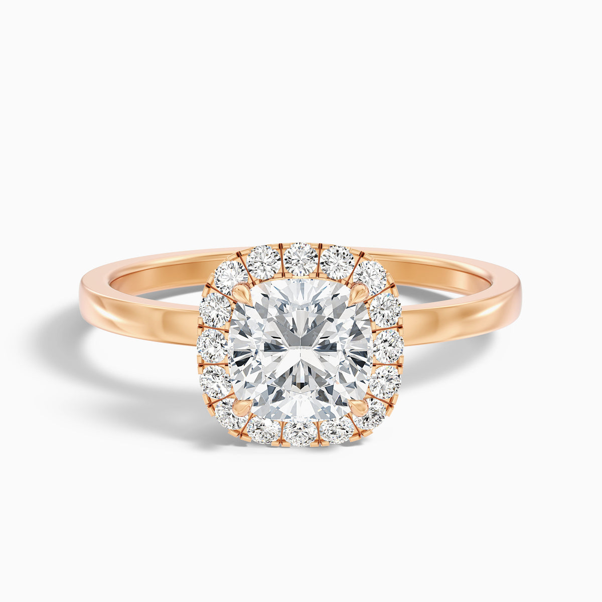 Claire 2.5 Carat Cushion Cut Halo Moissanite Engagement Ring in 10k White Gold