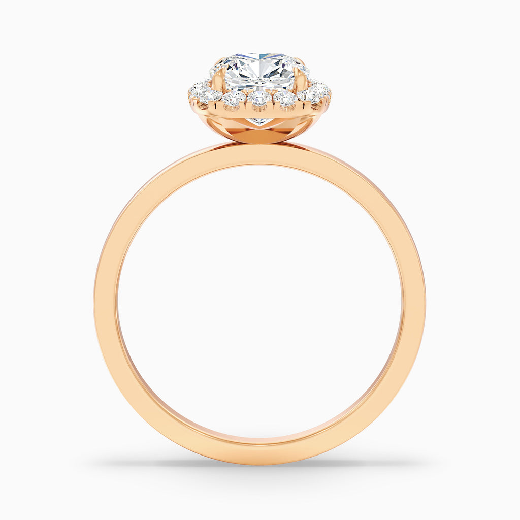 Claire 3 Carat Cushion Cut Halo Moissanite Engagement Ring in 10k Yellow Gold
