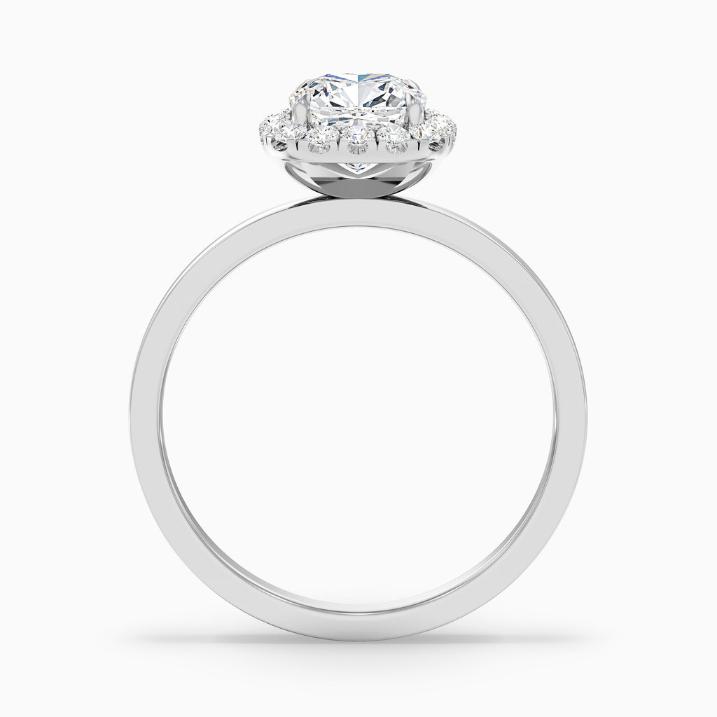 Claire 4 Carat Cushion Cut Halo Moissanite Engagement Ring in 10k Rose Gold