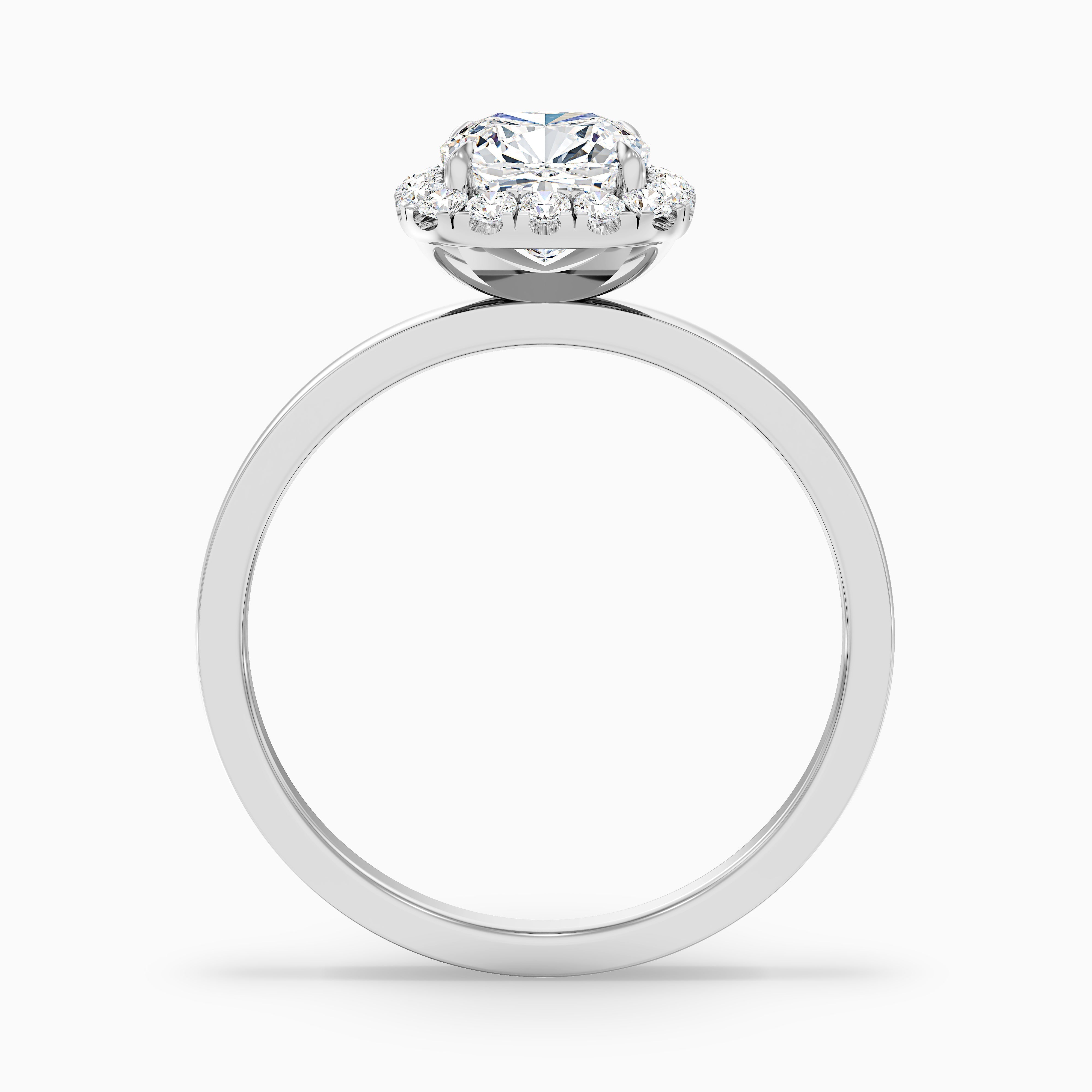 Claire 3 Carat Cushion Cut Halo Moissanite Engagement Ring in 10k White Gold