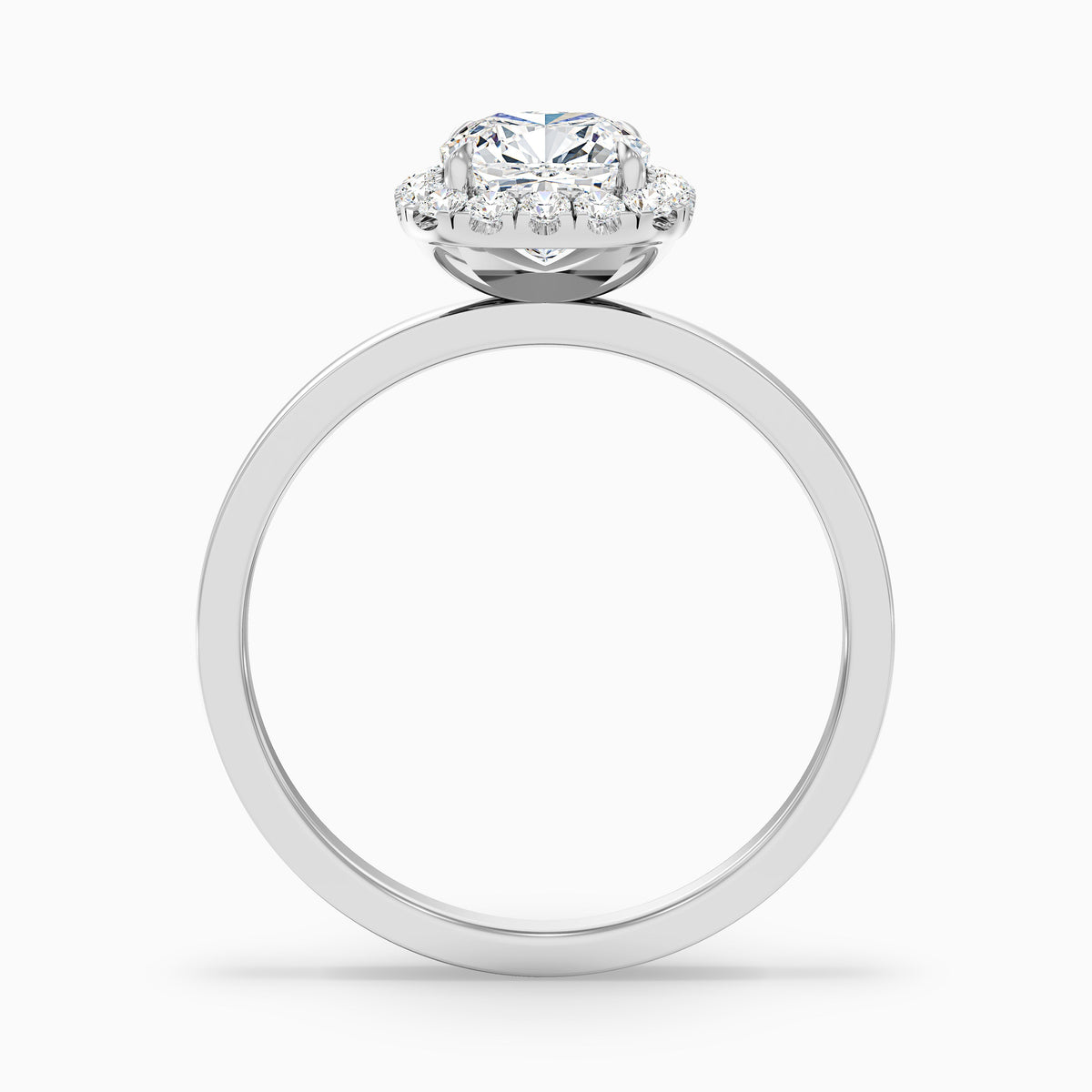 Claire 1 Carat Cushion Cut Halo Moissanite Engagement Ring in 10k Yellow Gold