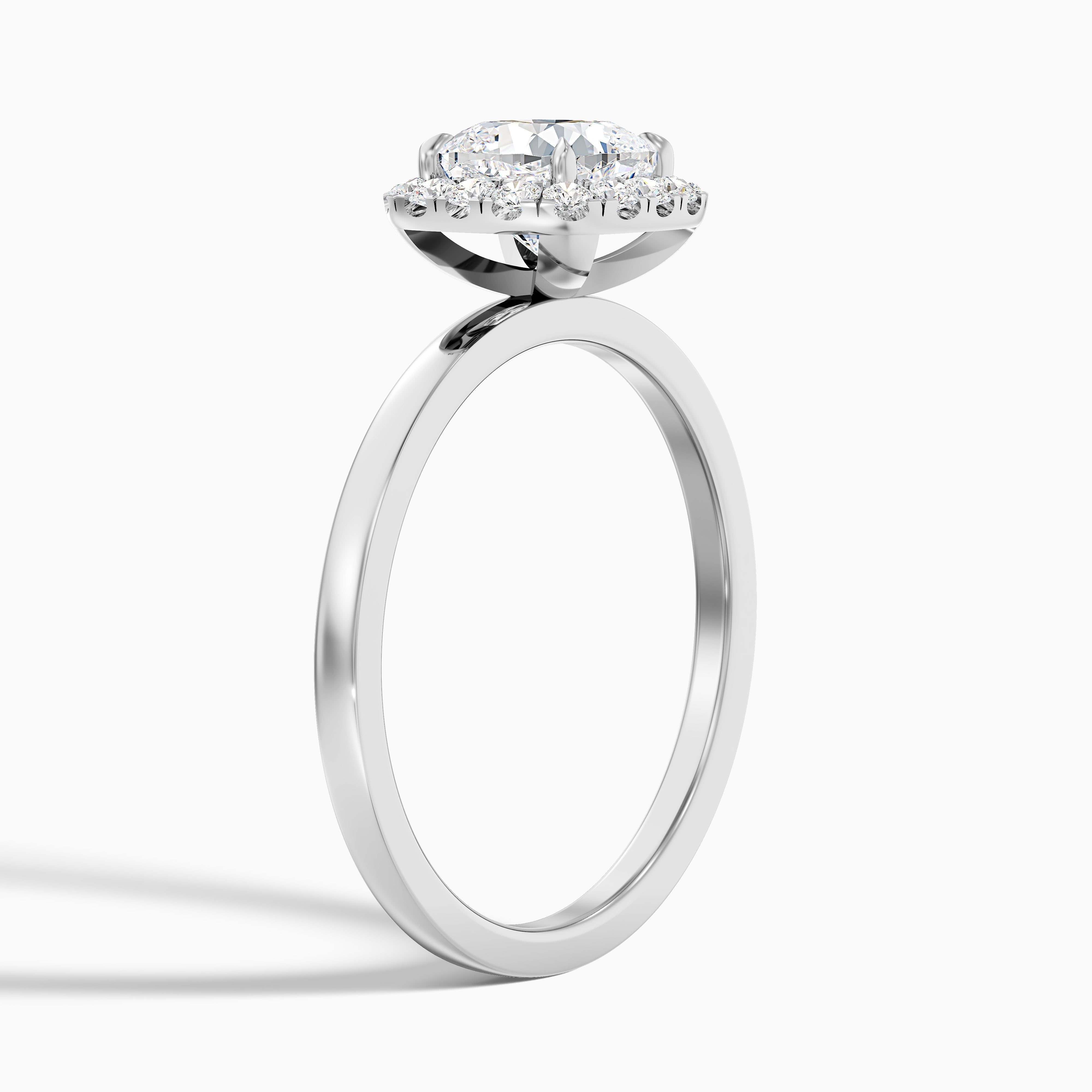 Claire 5 Carat Cushion Cut Halo Moissanite Engagement Ring in Platinum
