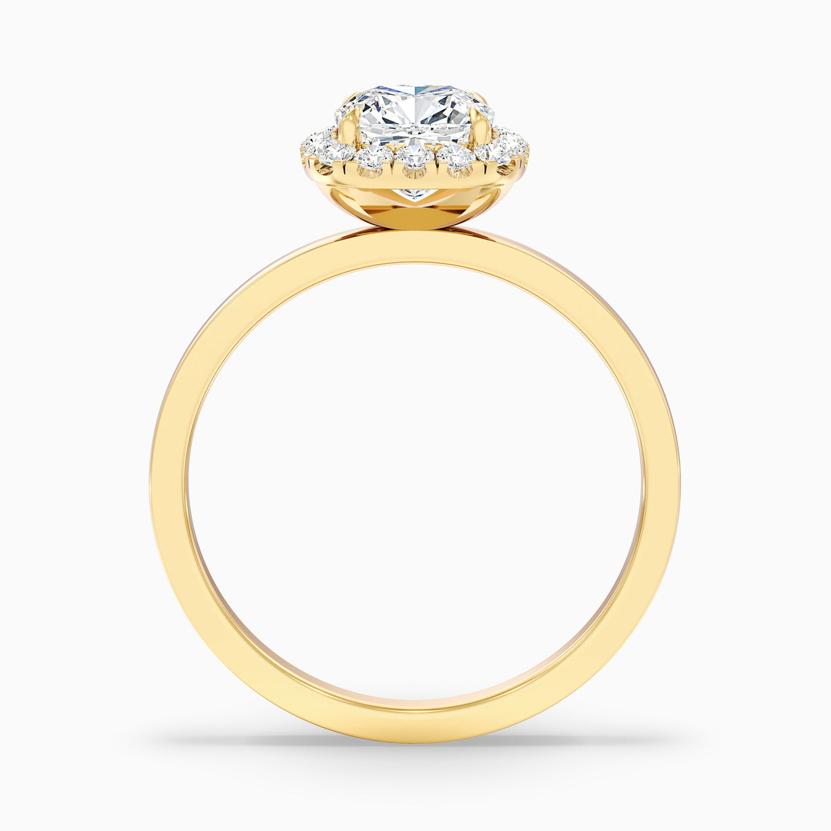 Claire 4 Carat Cushion Cut Halo Moissanite Engagement Ring in 14k Rose Gold