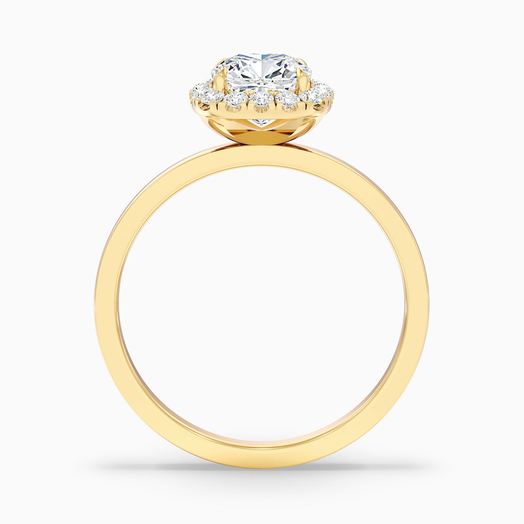 Claire 2 Carat Cushion Cut Halo Moissanite Engagement Ring in 10k Yellow Gold