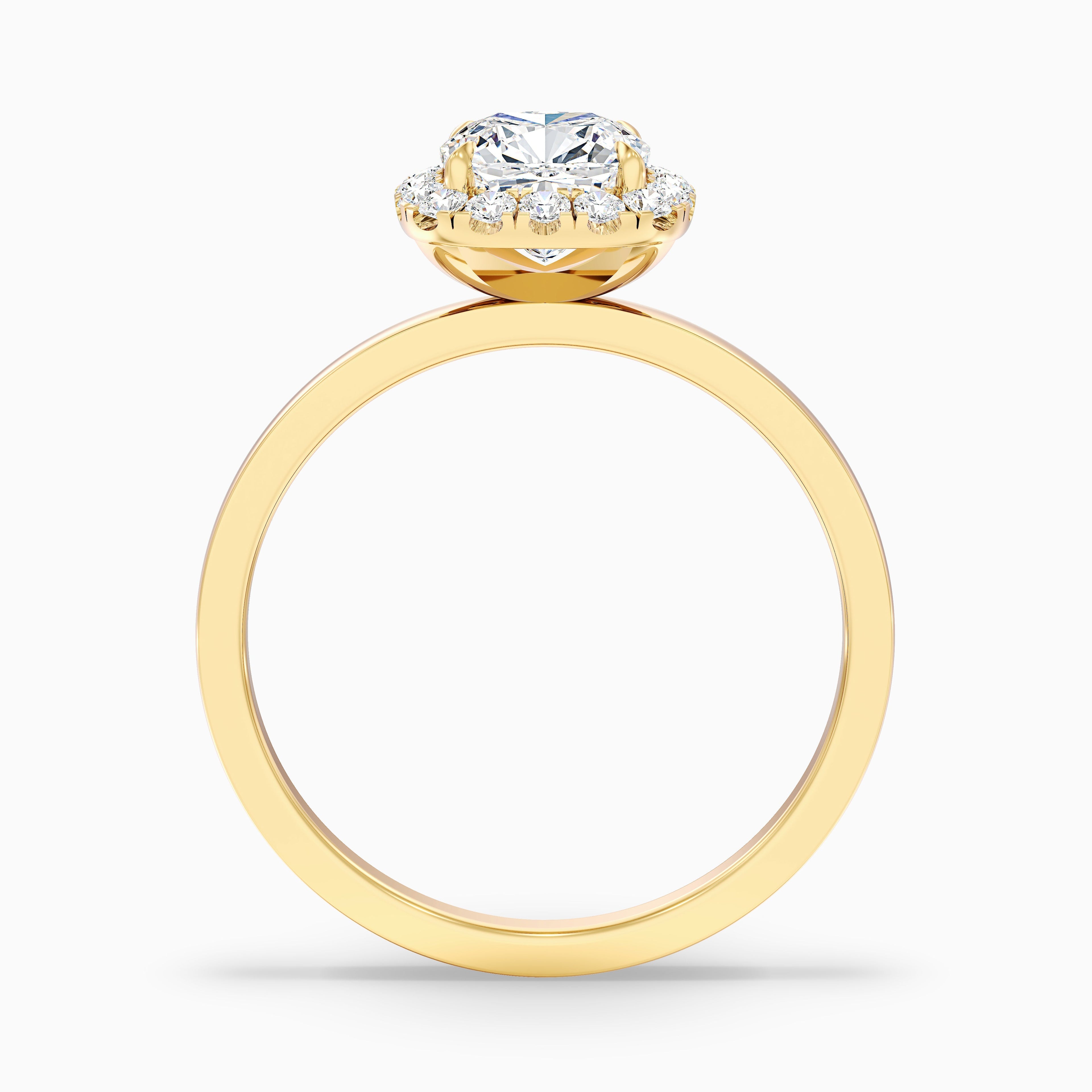 Claire 2 Carat Cushion Cut Halo Moissanite Engagement Ring in 10k Rose Gold