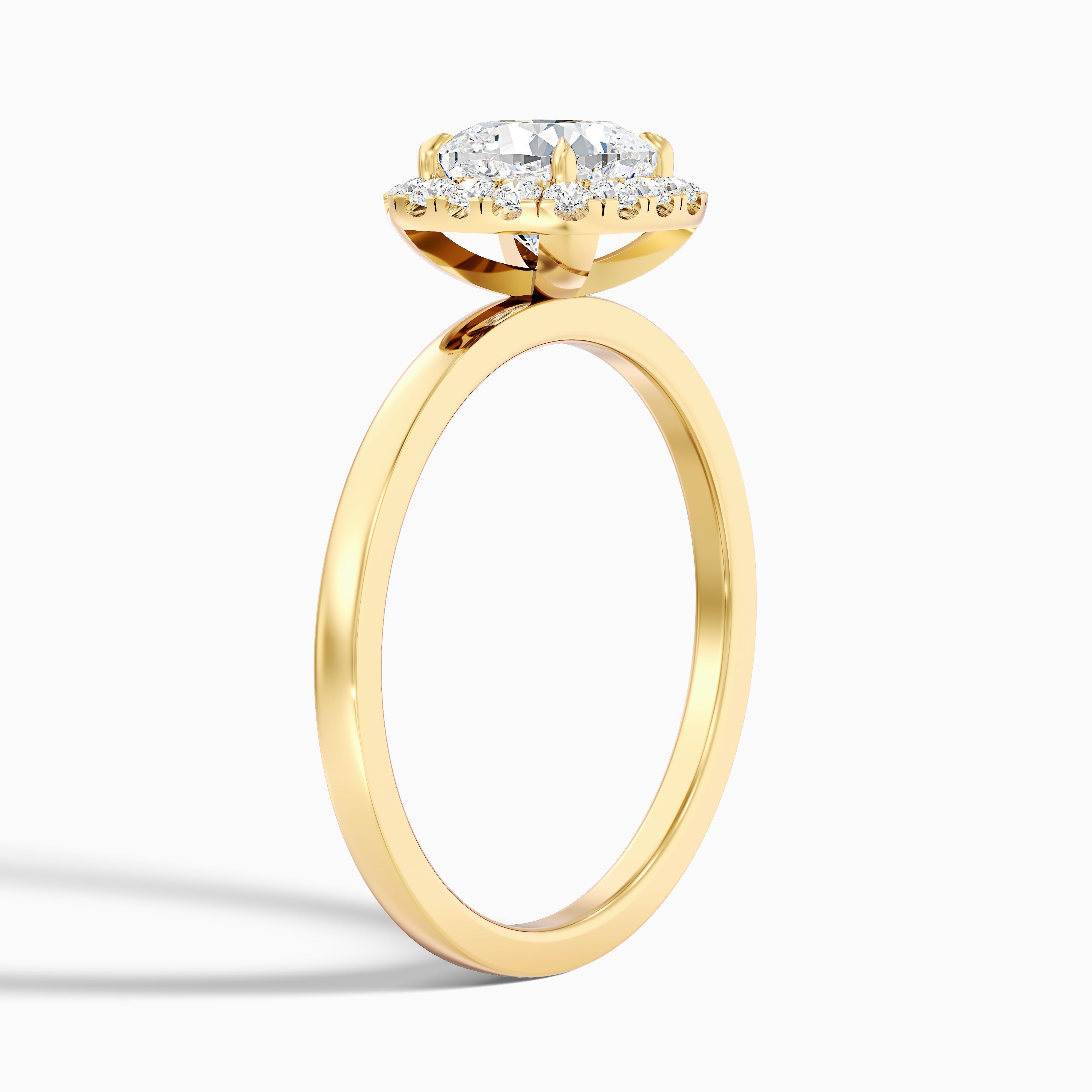 Claire 1 Carat Cushion Cut Halo Moissanite Engagement Ring in Platinum