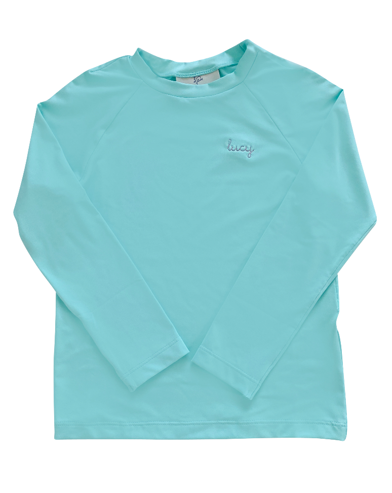 Rash Guard Long Sleeve in Mint Green- FINAL SALE Smockingbird