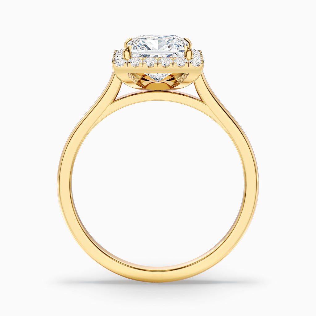 Bela 3 Carat Princess Cut Halo Moissanite Engagement Ring in 10k White Gold