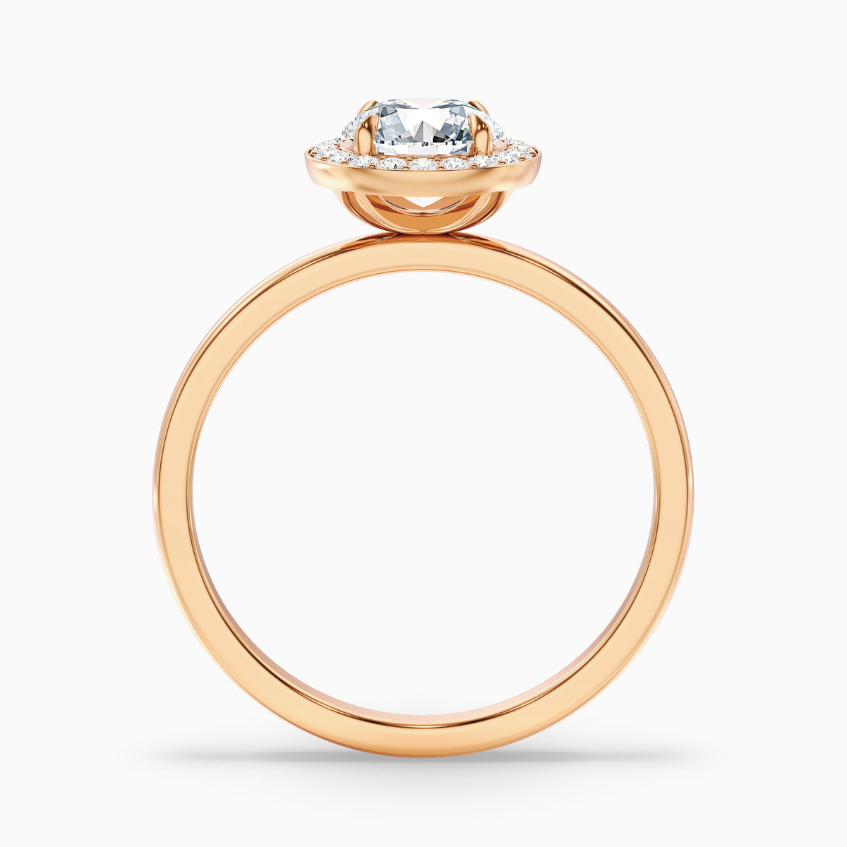 Aura 2.5 Carat Round Halo Pave Moissanite Engagement Ring in 10k White Gold