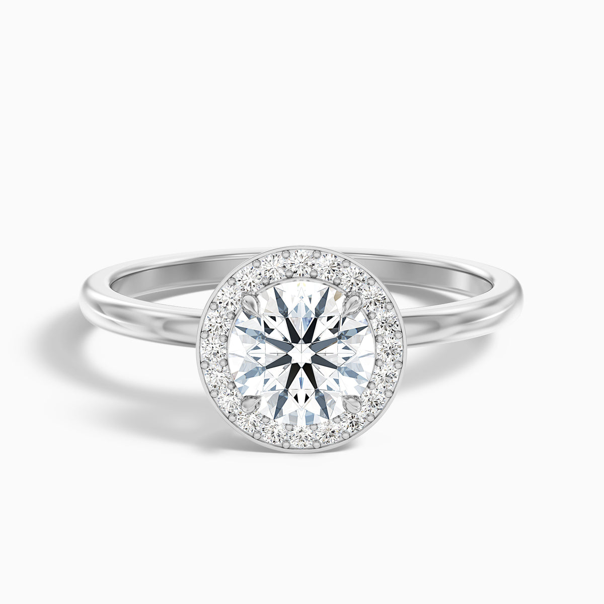 Aura 5.5 Carat Round Halo Pave Moissanite Engagement Ring in 14k Rose Gold