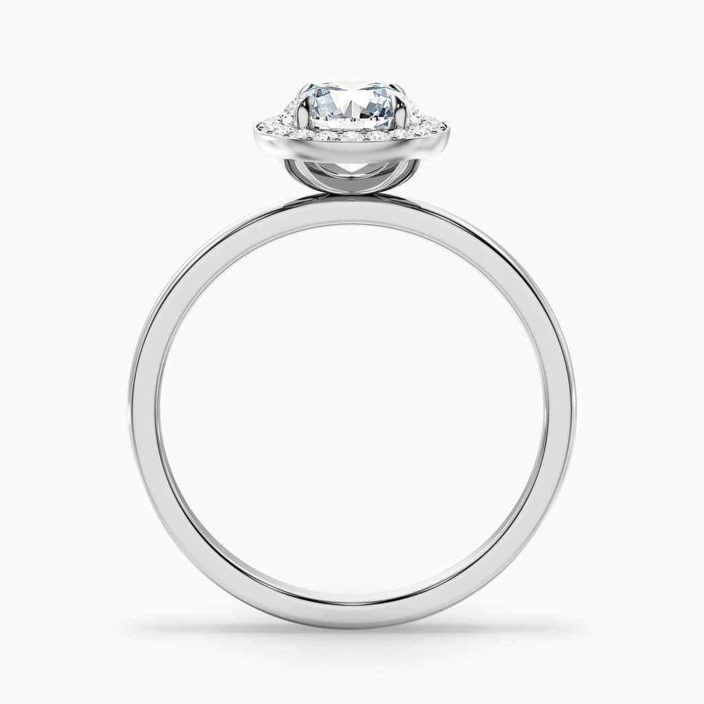 Aura 1.5 Carat Round Halo Pave Moissanite Engagement Ring in 10k Yellow Gold
