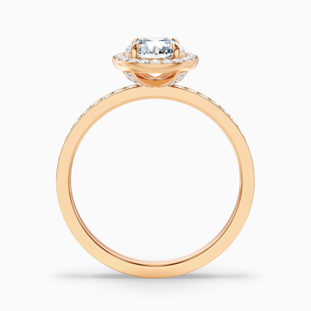 Nyra 5.5 Carat Round Halo Pave Moissanite Engagement Ring in 10k Yellow Gold