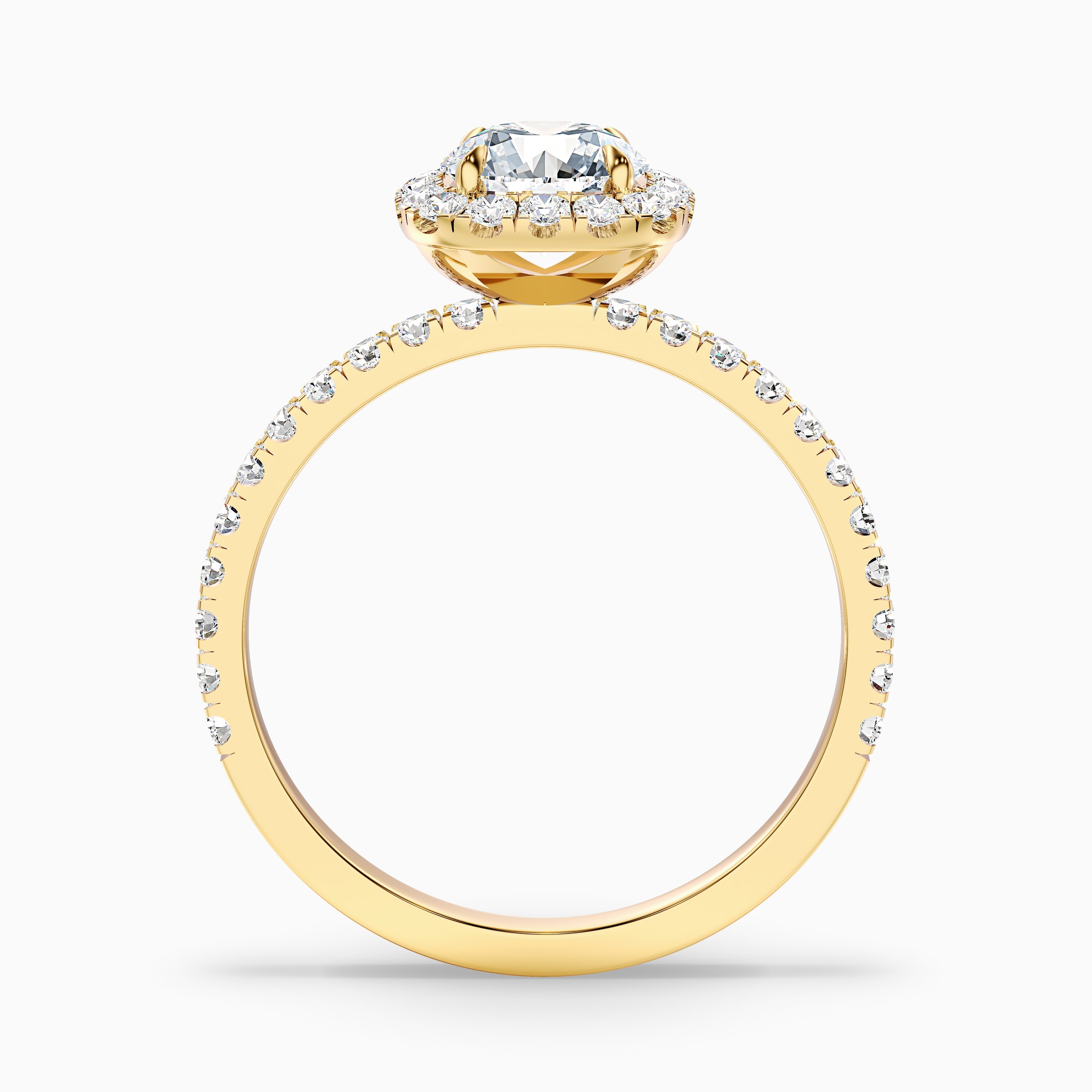 Zia 3.5 Carat Round Cut Halo Pave Moissanite Engagement Ring in Platinum