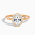 Joa 3 Carat Oval Halo Moissanite Engagement Ring in 18k Rose Gold