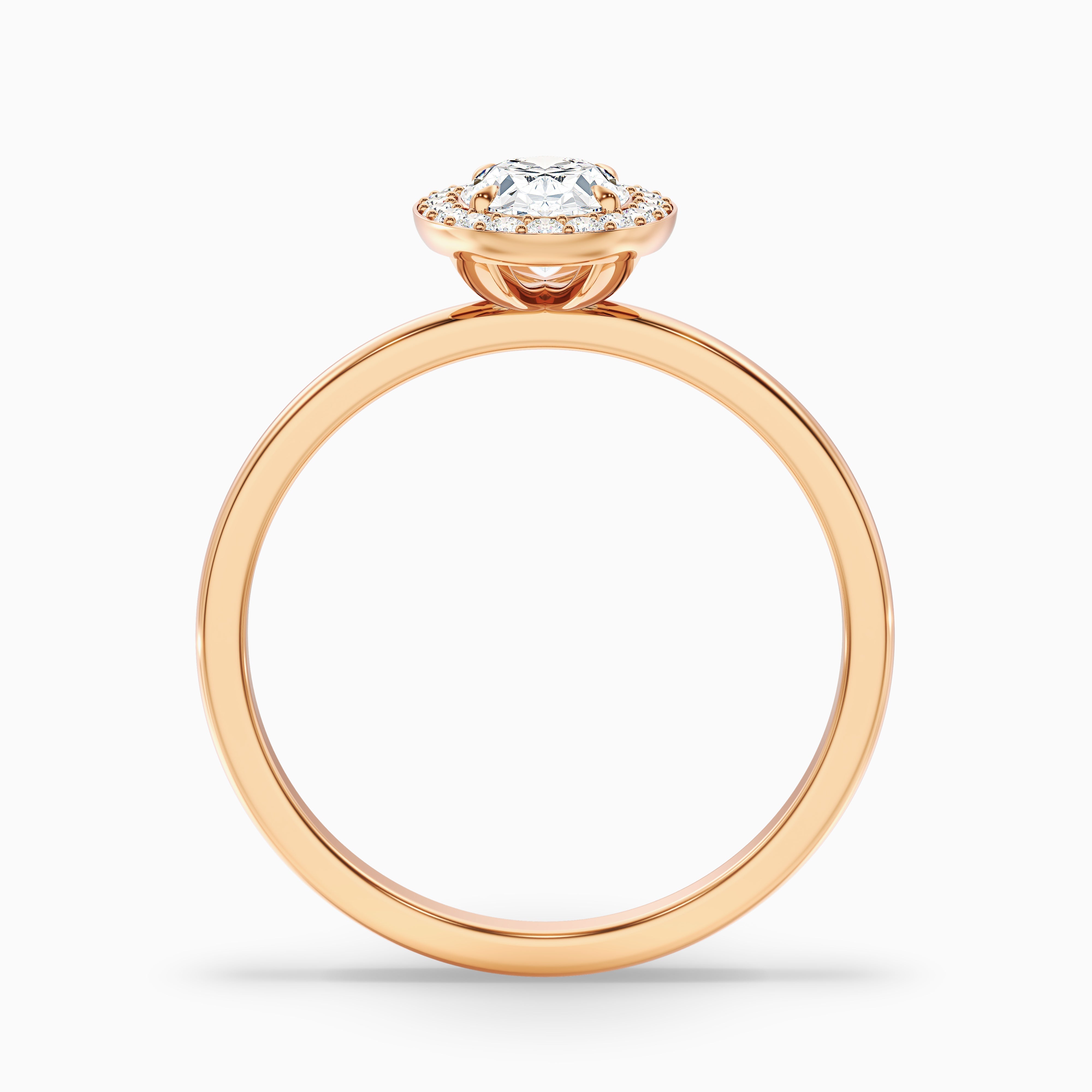 Joa 4.5 Carat Oval Halo Moissanite Engagement Ring in 18k Rose Gold