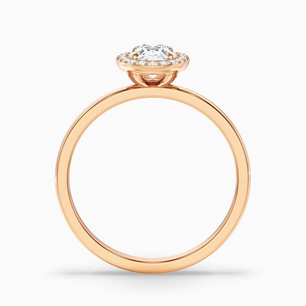 Joa 1 Carat Oval Halo Moissanite Engagement Ring in 18k Rose Gold