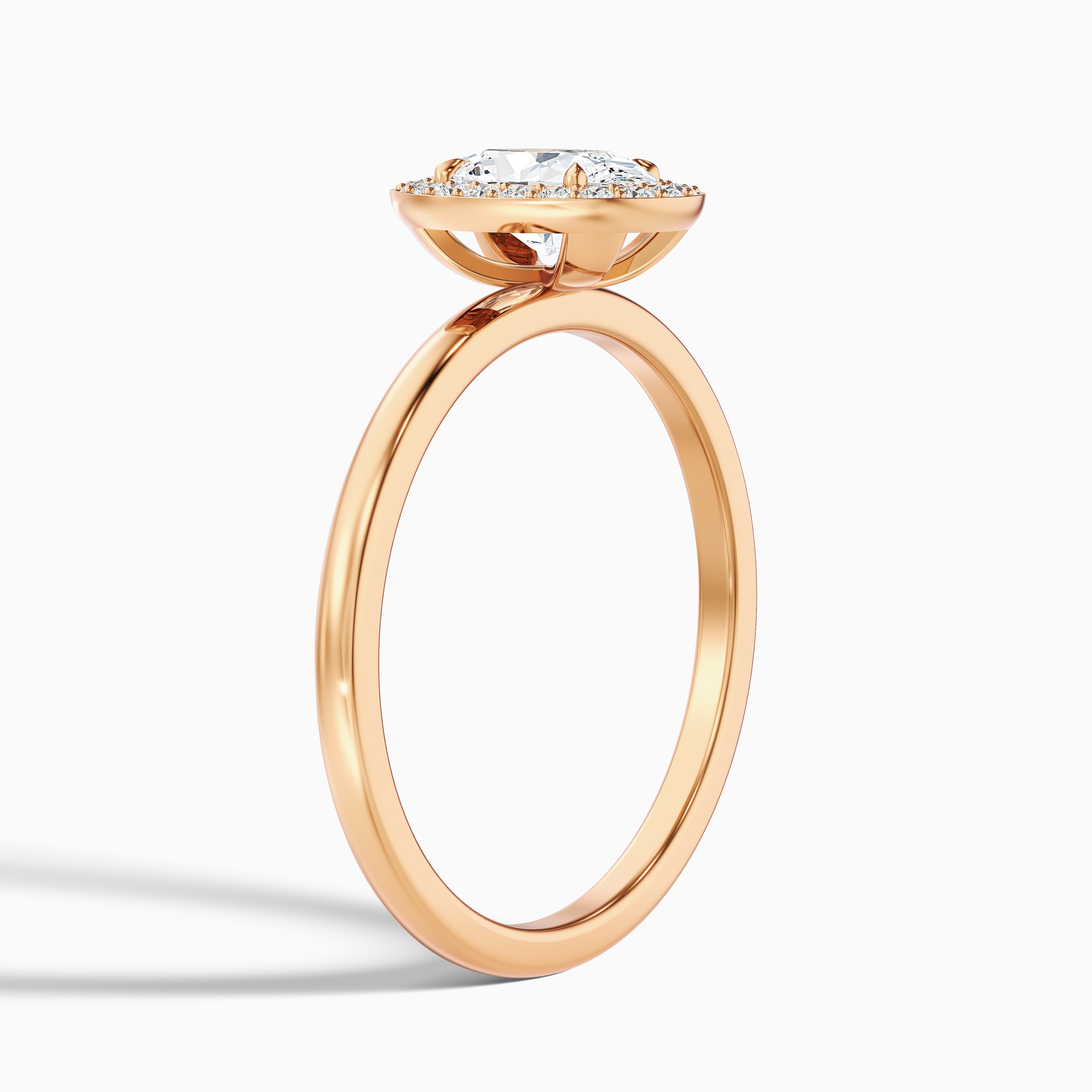 Joa 2.5 Carat Oval Halo Moissanite Engagement Ring in 18k White Gold