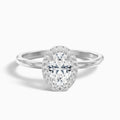 Joa 1.5 Carat Oval Halo Moissanite Engagement Ring in Platinum