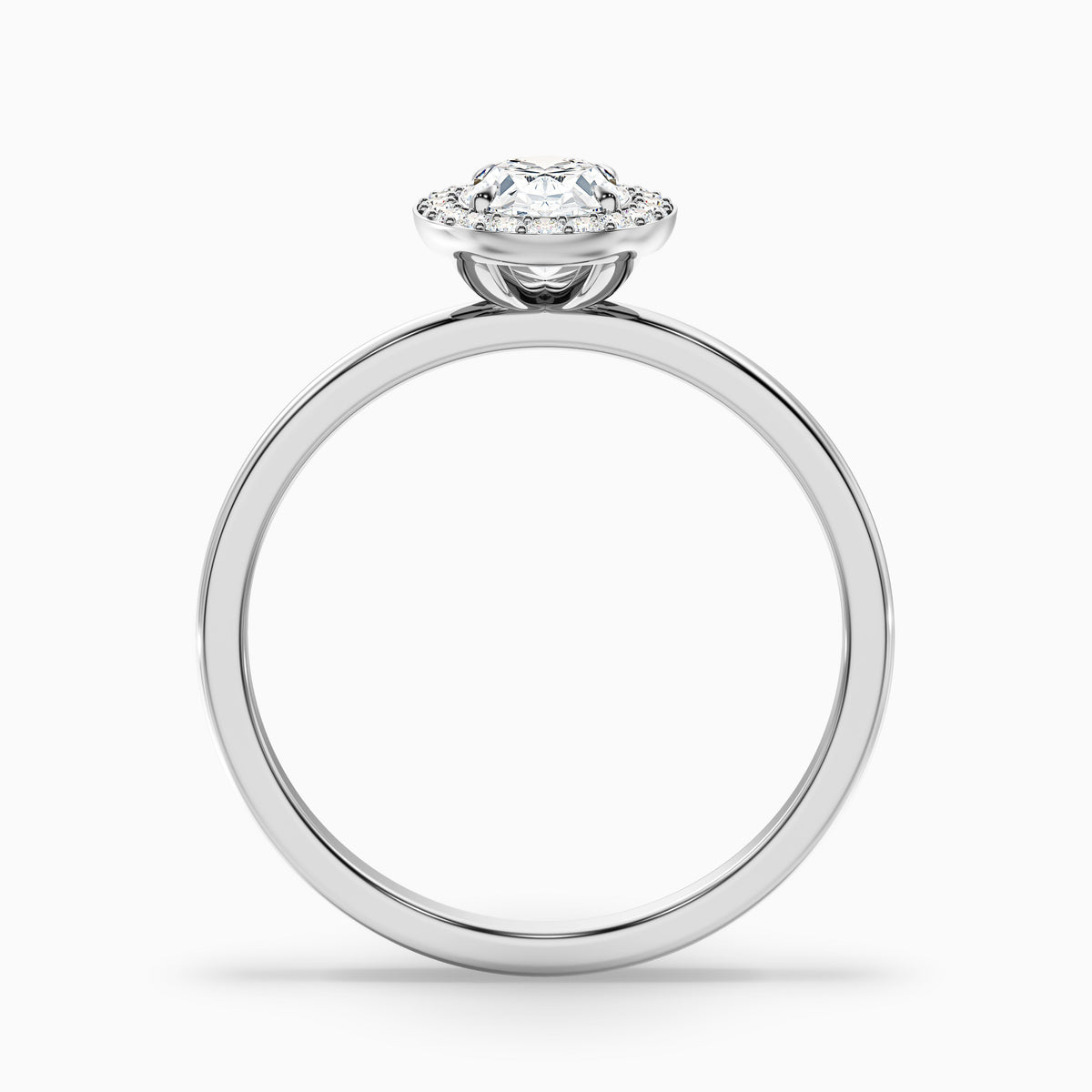 Joa 2.5 Carat Oval Halo Moissanite Engagement Ring in 18k Rose Gold