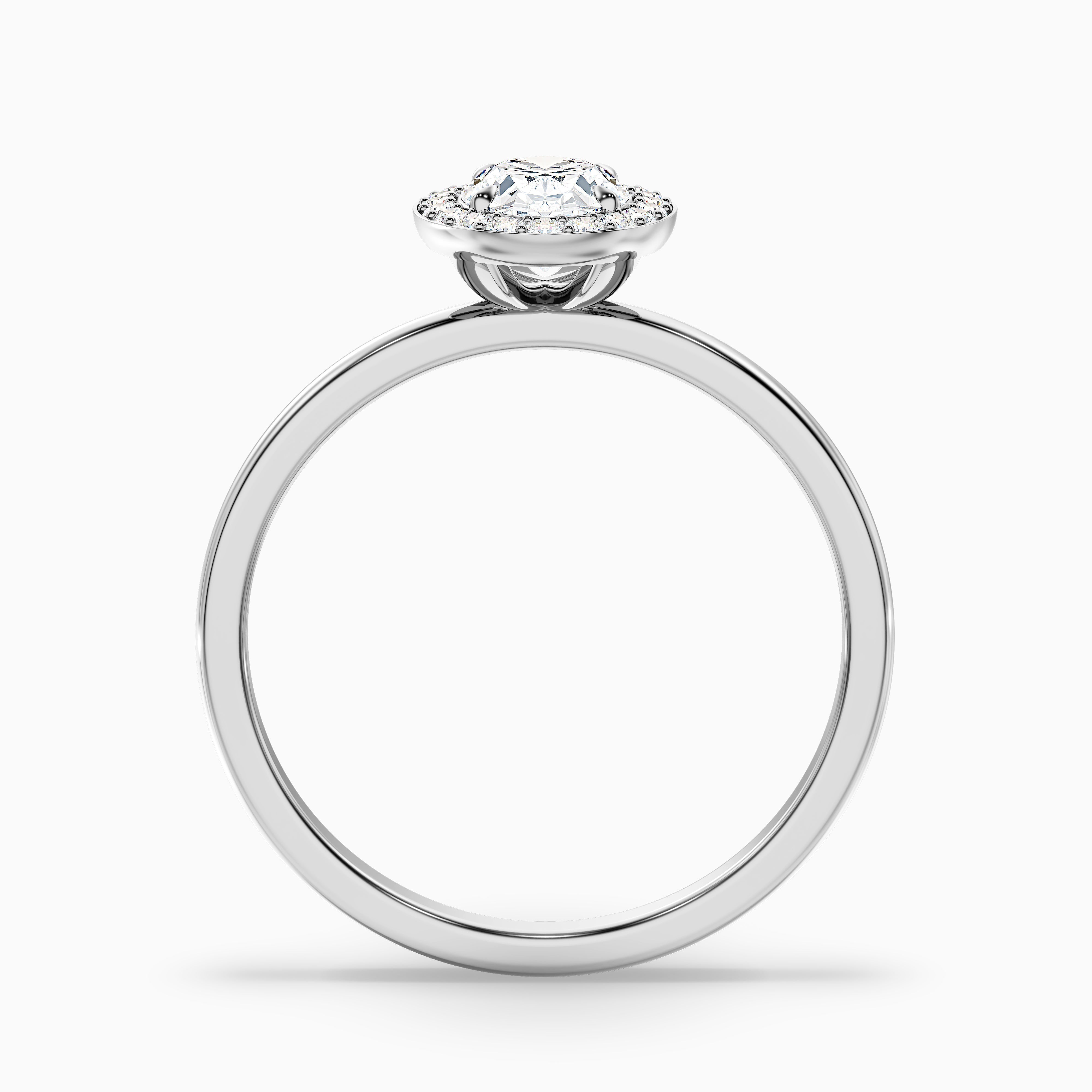 Joa 3 Carat Oval Halo Moissanite Engagement Ring in 10k White Gold