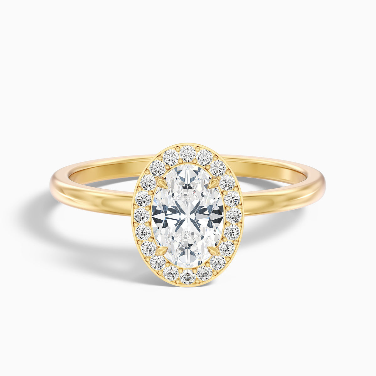 Joa 1.5 Carat Oval Halo Moissanite Engagement Ring in 10k Rose Gold