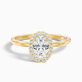 Joa 4.5 Carat Oval Halo Moissanite Engagement Ring in 14k Yellow Gold