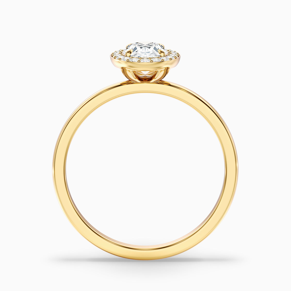 Joa 3 Carat Oval Halo Moissanite Engagement Ring in 18k Yellow Gold