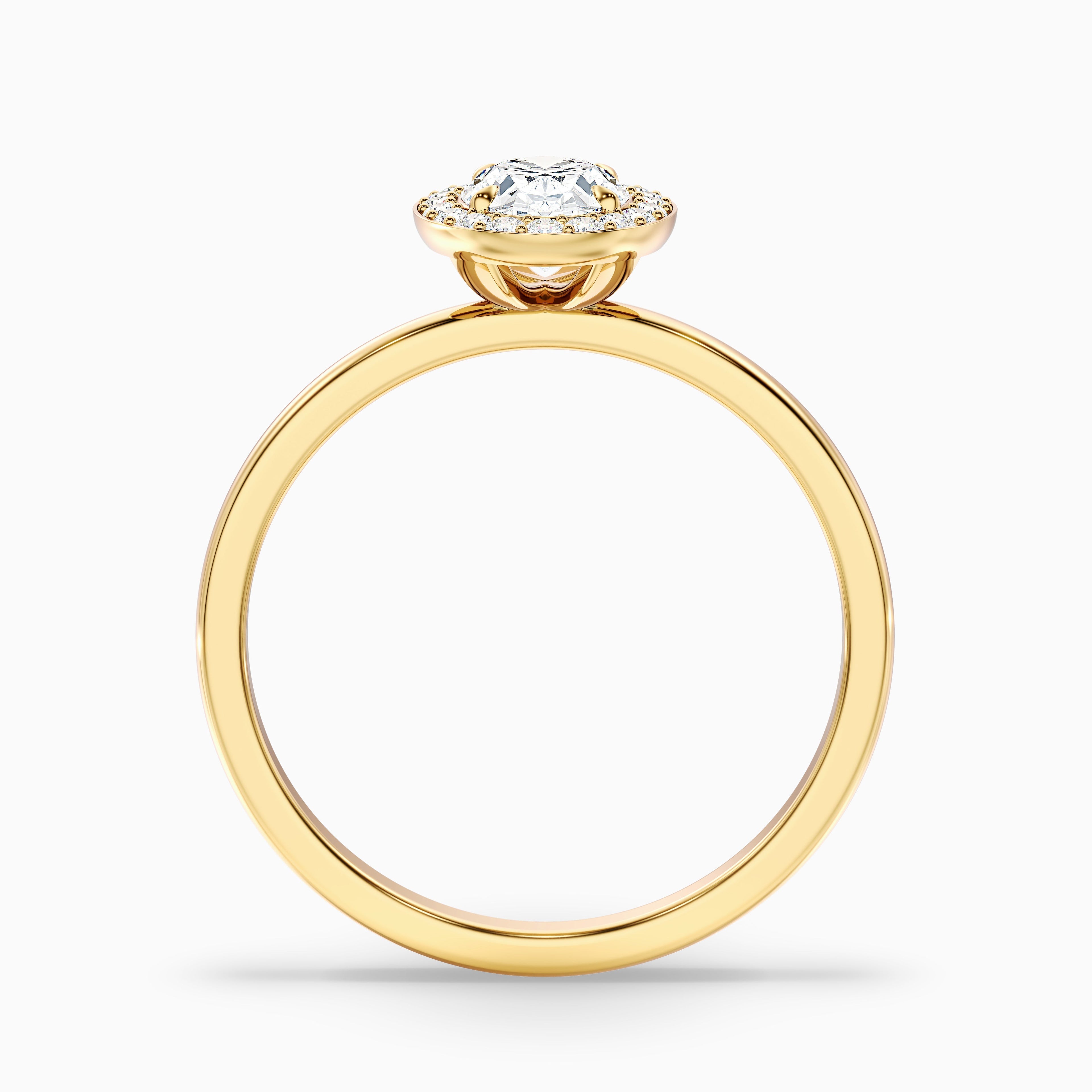 Joa 2 Carat Oval Halo Moissanite Engagement Ring in 14k White Gold
