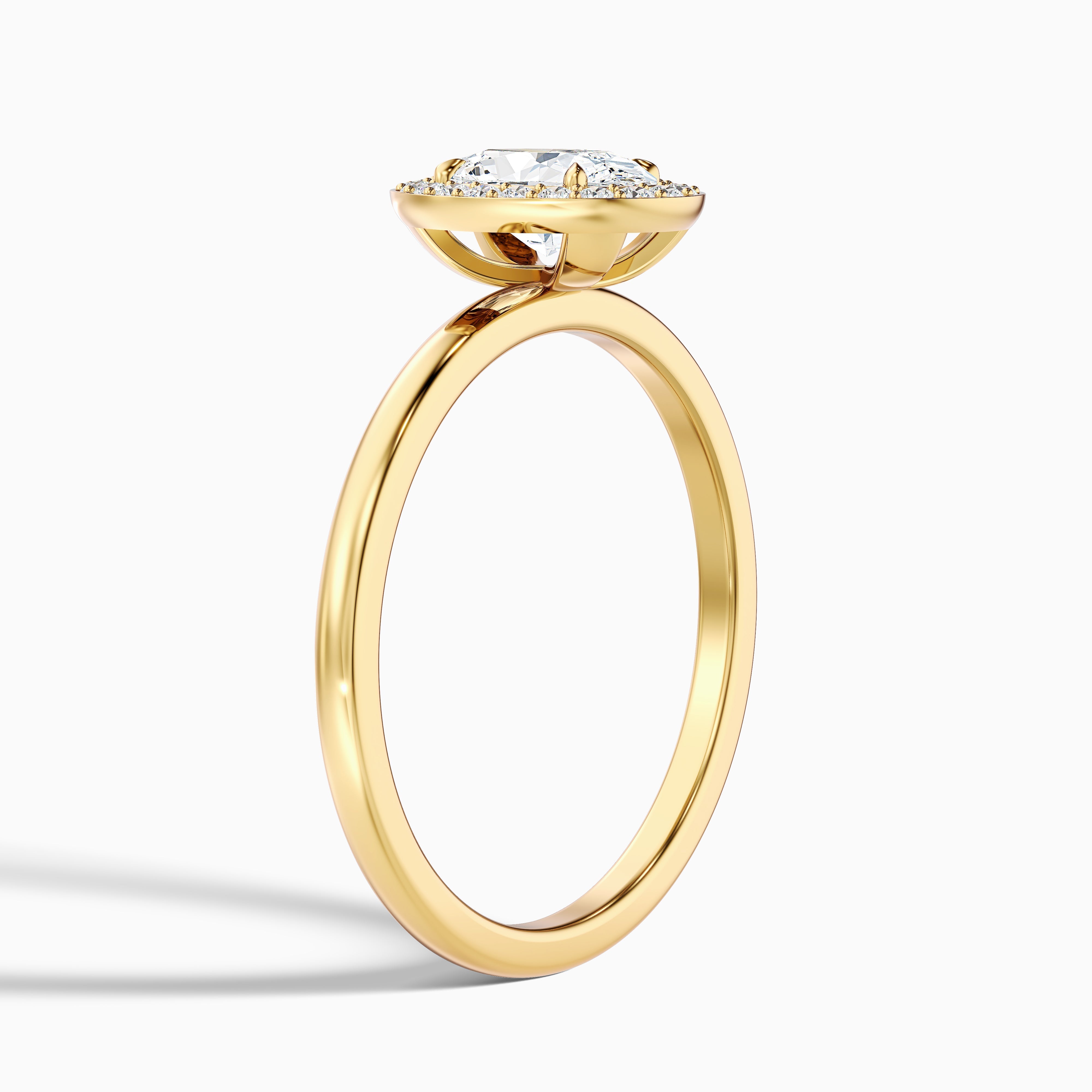 Joa 1 Carat Oval Halo Moissanite Engagement Ring in Platinum