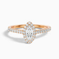 Anna 5.5 Carat Marquise Halo Pave Moissanite Engagement Ring in 14k Rose Gold