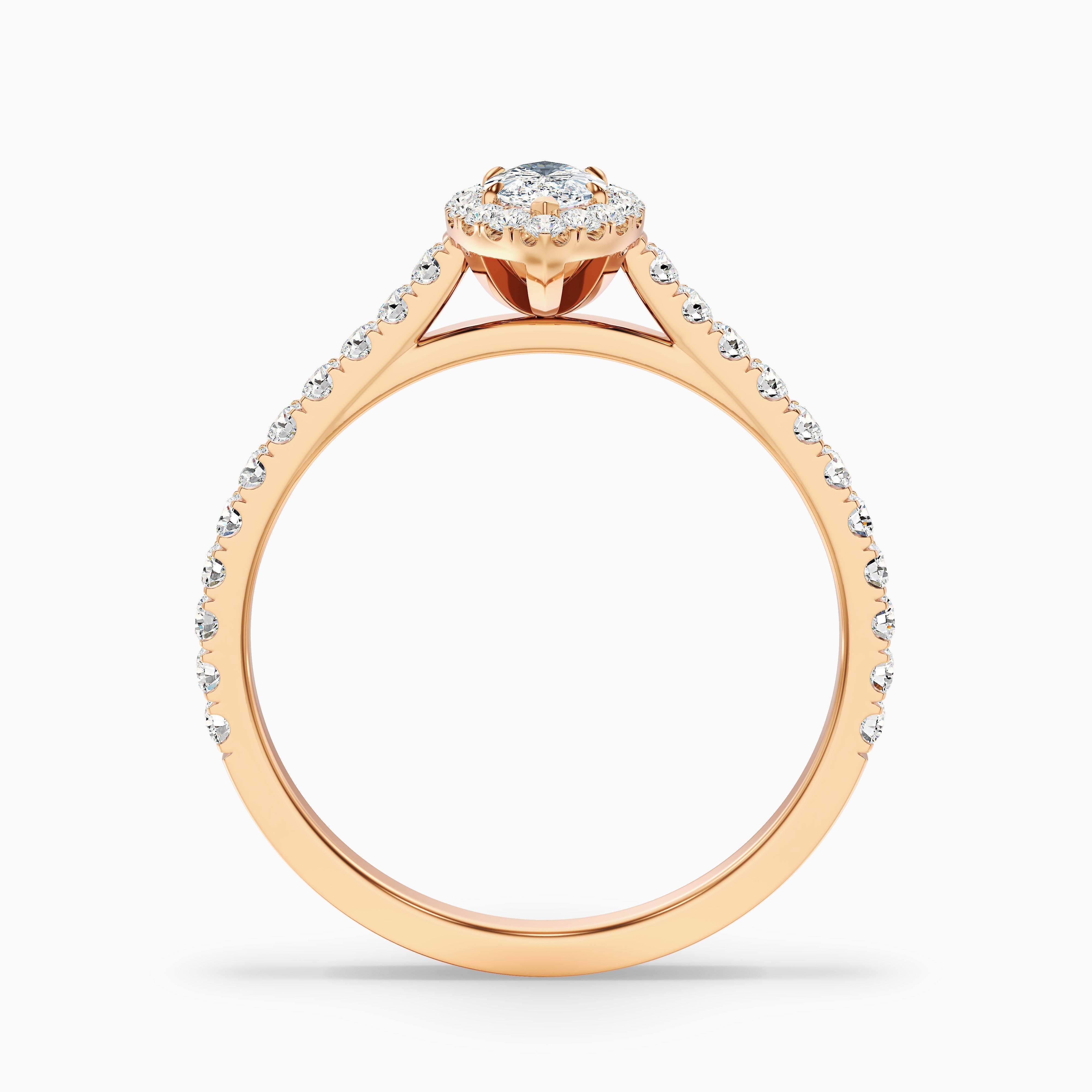 Anna 4.5 Carat Marquise Halo Pave Moissanite Engagement Ring in 18k Rose Gold