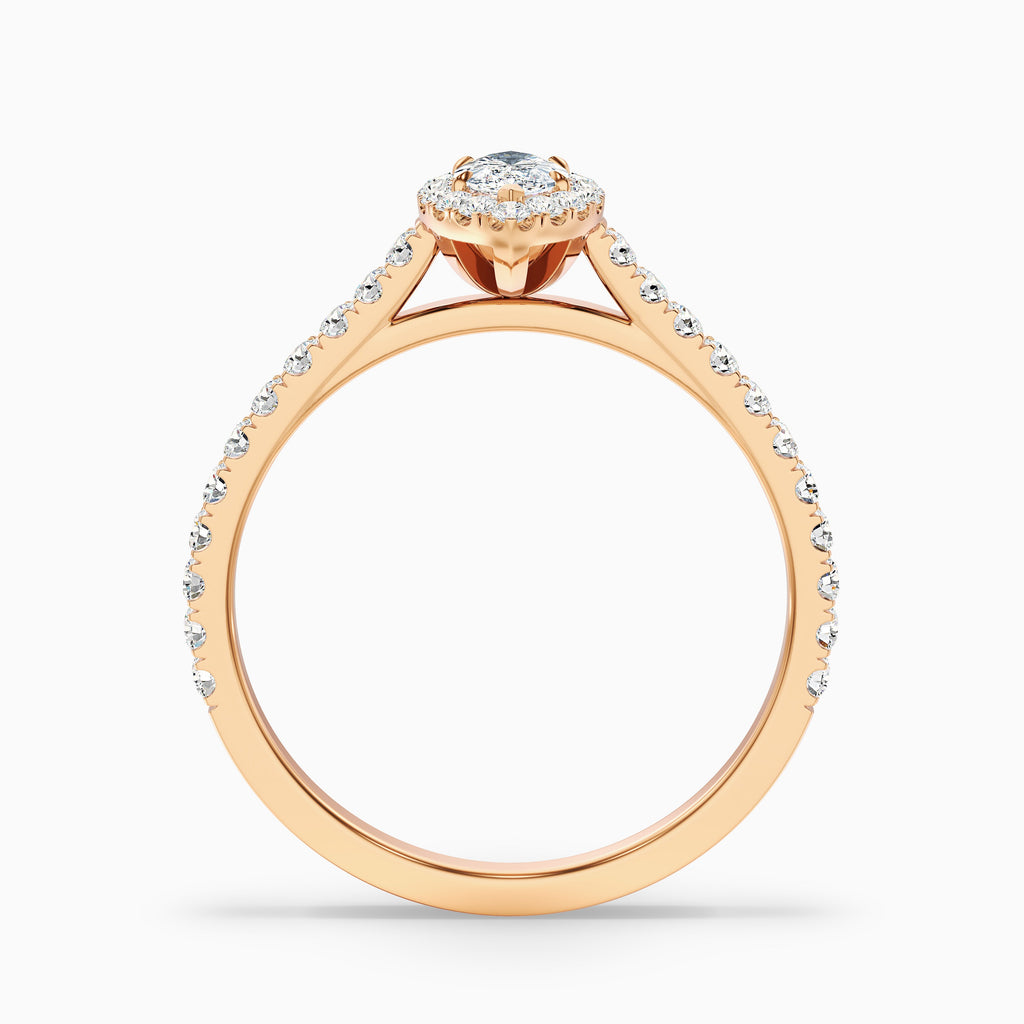 Anna 3 Carat Marquise Halo Pave Moissanite Engagement Ring in Platinum