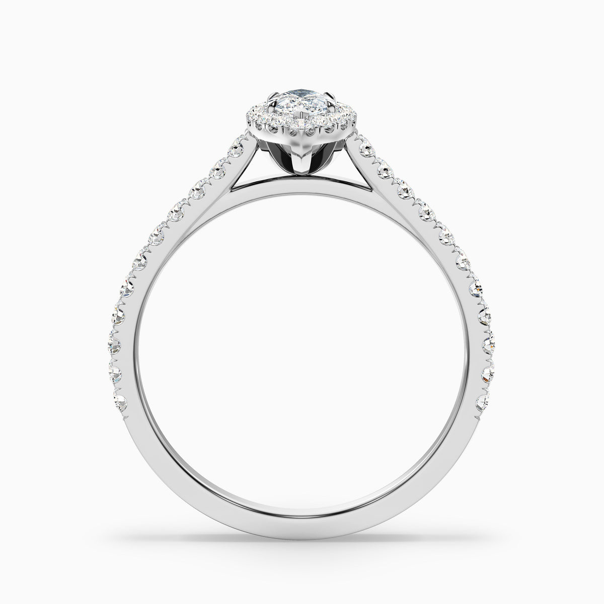 Anna 2 Carat Marquise Halo Pave Moissanite Engagement Ring in 18k Yellow Gold