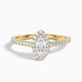 Anna 4 Carat Marquise Halo Pave Moissanite Engagement Ring in 18k Yellow Gold