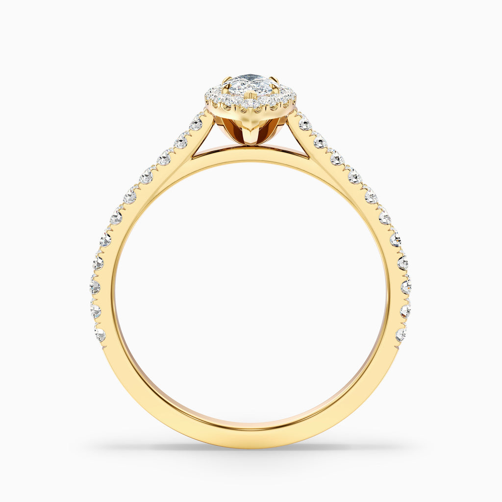 Anna 4.5 Carat Marquise Halo Pave Moissanite Engagement Ring in 14k Rose Gold