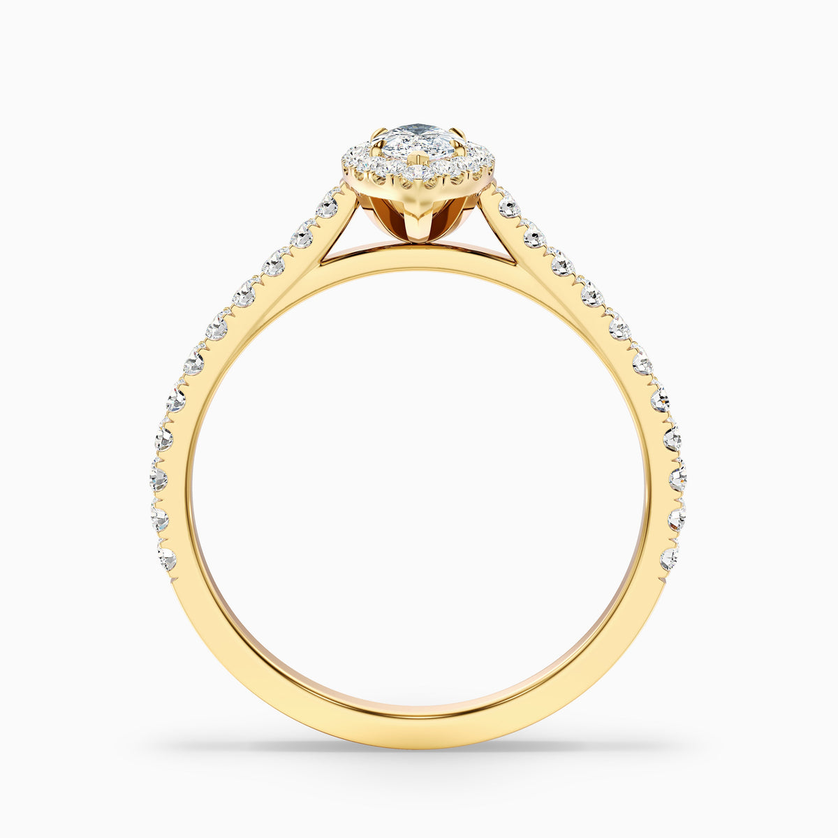 Anna 3 Carat Marquise Halo Pave Moissanite Engagement Ring in 14k Rose Gold