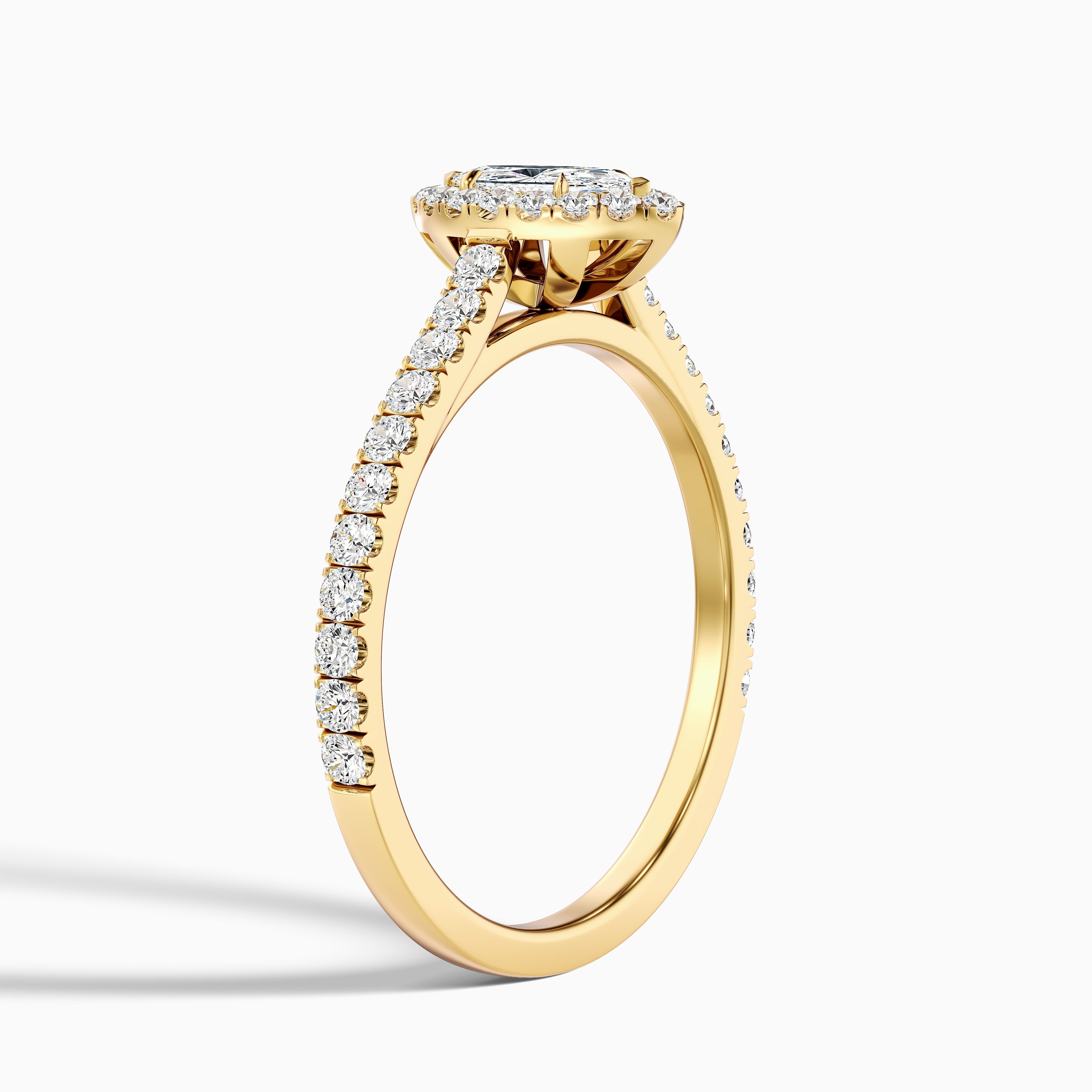 Anna 4.5 Carat Marquise Halo Pave Moissanite Engagement Ring in Platinum