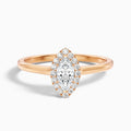 Lena 2.5 Carat Marquise Halo Moissanite Engagement Ring in 10k Rose Gold