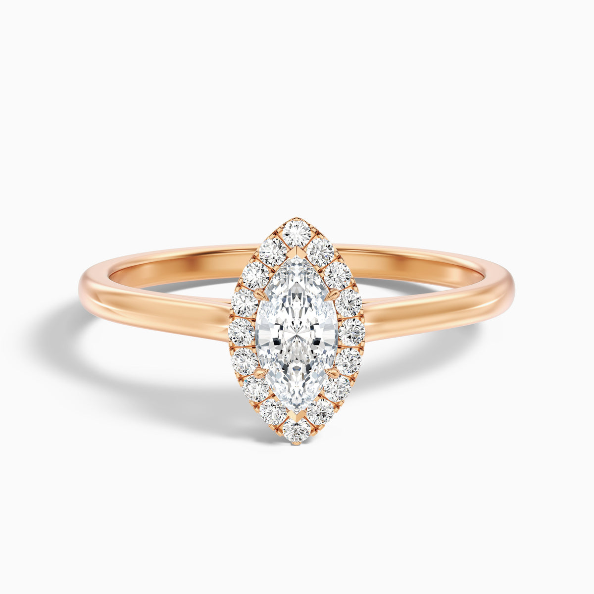 Lena 4.5 Carat Marquise Halo Moissanite Engagement Ring in 10k Yellow Gold