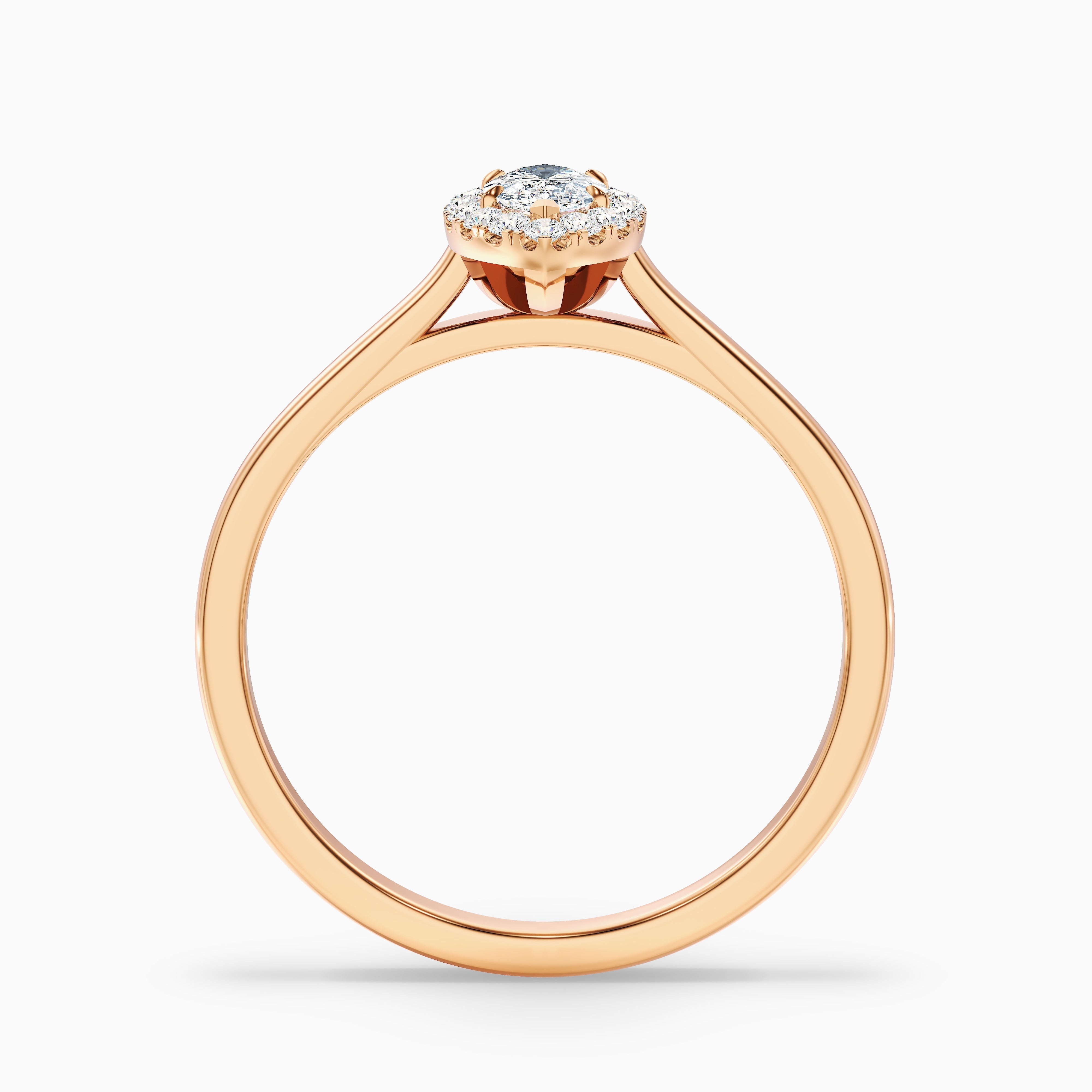 Lena 4.5 Carat Marquise Halo Moissanite Engagement Ring in 18k Rose Gold