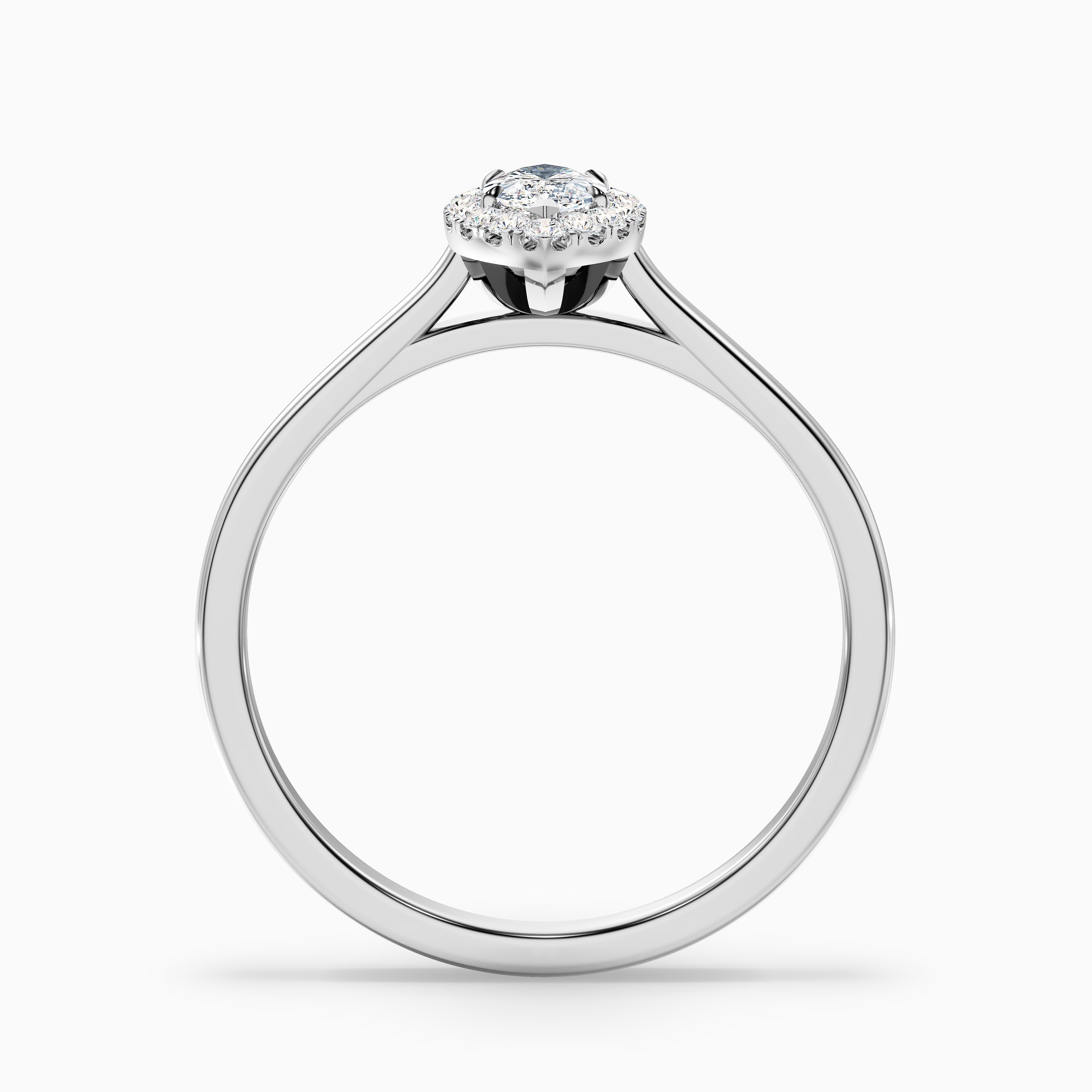 Lena 2.5 Carat Marquise Halo Moissanite Engagement Ring in 18k White Gold