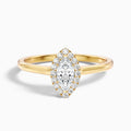 Lena 5 Carat Marquise Halo Moissanite Engagement Ring in 14k Yellow Gold