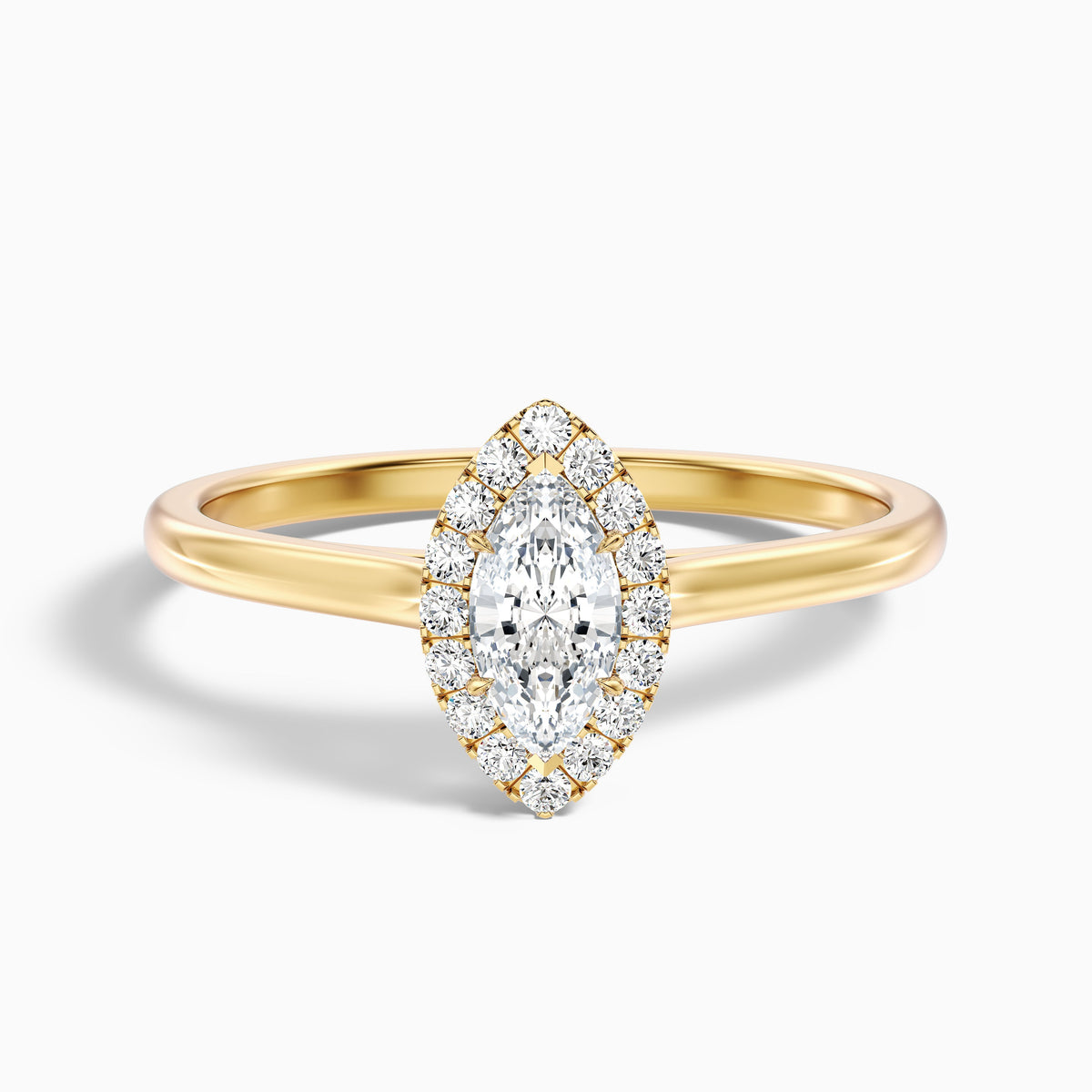 Lena 5.5 Carat Marquise Halo Moissanite Engagement Ring in 14k White Gold