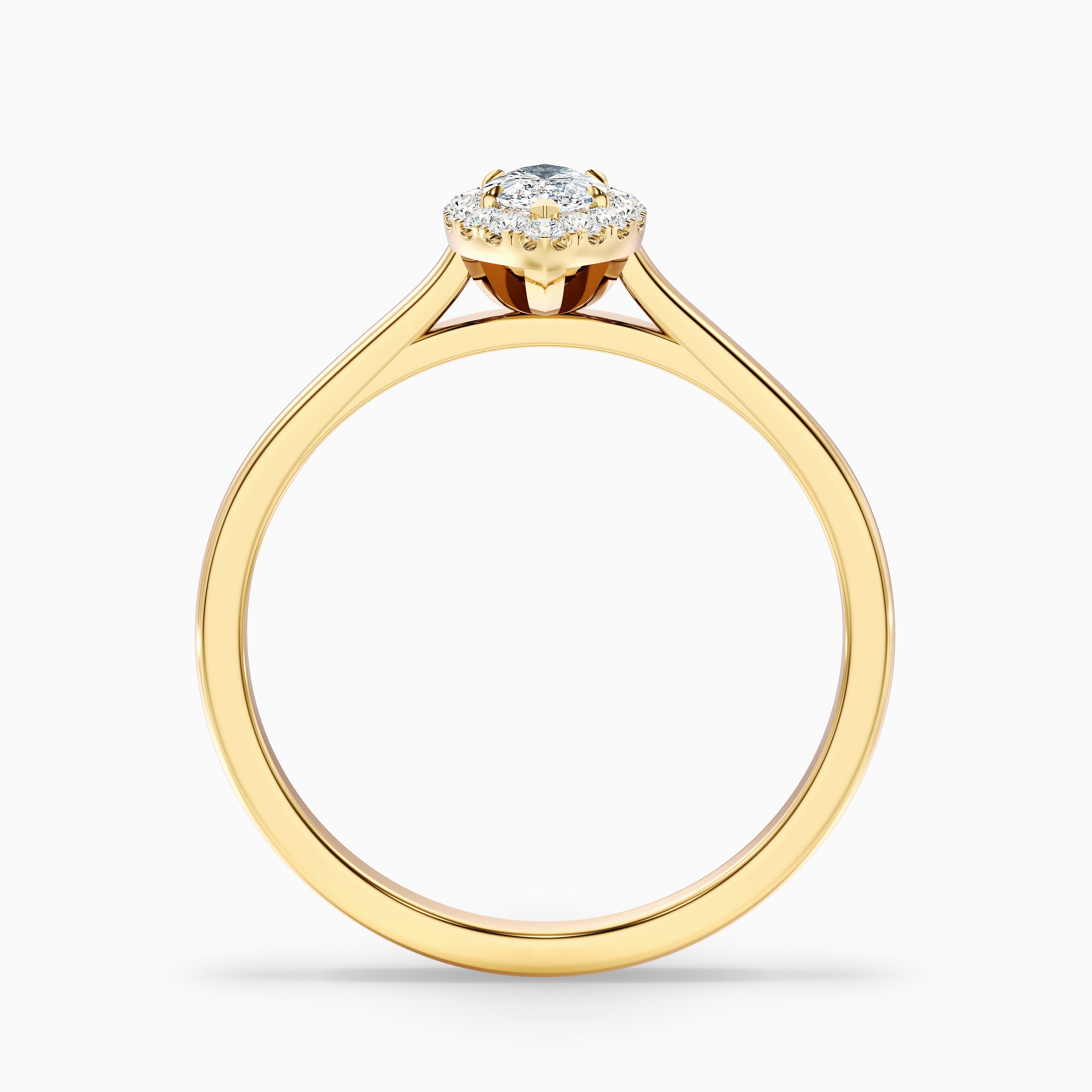 Lena 2 Carat Marquise Halo Moissanite Engagement Ring in 14k Rose Gold
