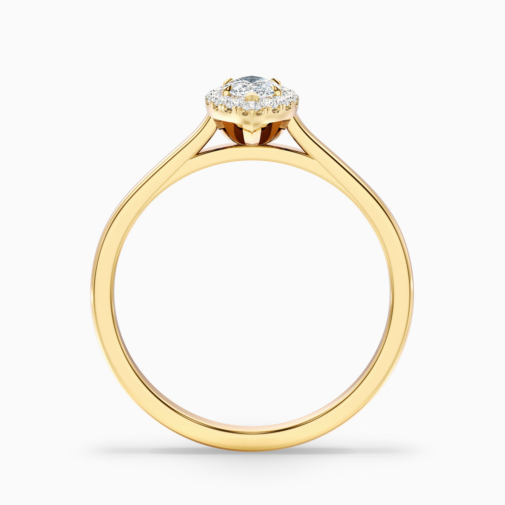 Lena 1.5 Carat Marquise Halo Moissanite Engagement Ring in 14k White Gold